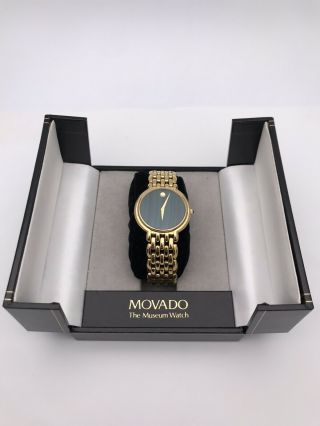 Men’s Movado Museum Watch Goldstone Swiss Quartz Wristwatch 87.  E2.  864 Sz.  7.  25