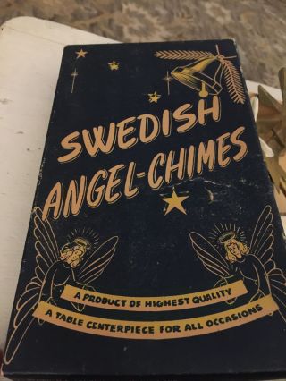 Vintage Brass Swedish Angel Chimes Box Christmas Decor