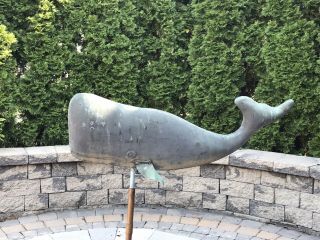 Antique Copper Weathervane Whale - Great Looking Vintage Whale
