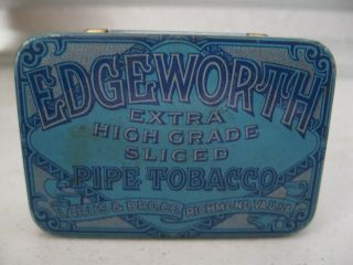 Antique Tintobacco Edgeworth Extra Plug Slice Hinged Lid