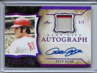 Pete Rose 2020 In The Game - Auto Jersey Sp 9/9