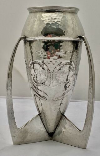 Impressive Early Liberty & Co Tudric Pewter Bomb Vase 0226 Archibald Knox