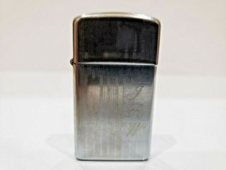 Vintage 1967 Zippo Slim Silver Tone Lighter 1383.  33