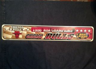 Vtg Chicago Bulls Nba Champions Plastic Sign 1998 - 24 Inch