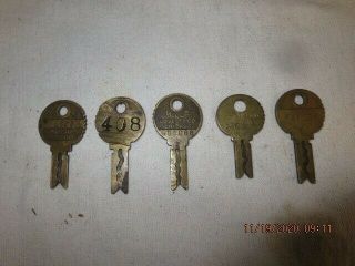 5 Vintage Mills Bell Lock Novelty Slot Machine Brass Keys Arcade Juke Box