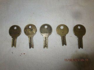 5 Vintage Mills Bell Lock Novelty Slot Machine Brass Keys Arcade Juke Box 2