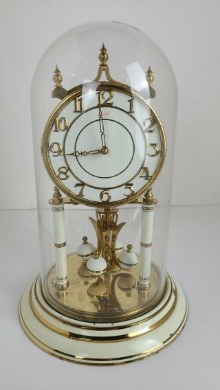 Vintage Kundo Kieninger & Obergfell Brass Anniversary Clock Made In Germany