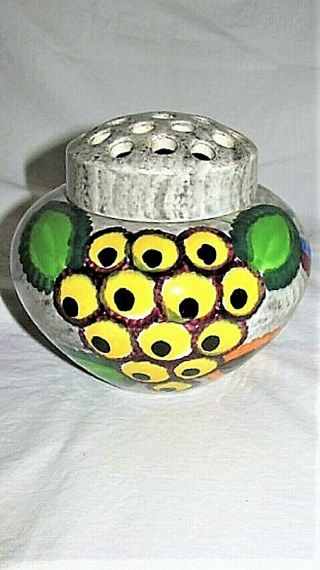 Vtg Rare Mcm 5 " Gobelin 3 Eva Zeisal Smf Germany Ceramic Vase W Flower Frog