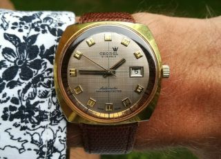 Vintage Mens Cronel 21 Jewels Automatic Shockprotected Swiss Watch 60s 70s