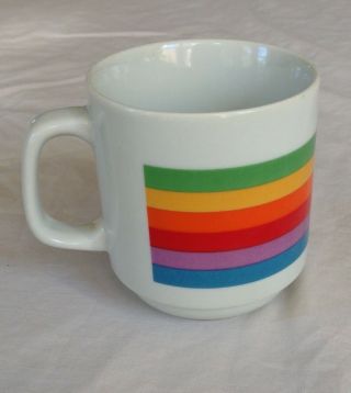 Vintage 1980s Apple Computer Coffee Mug Macintosh Rainbow 2