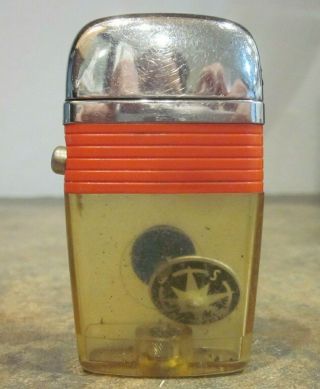 Vintage Scripto Vu Lighter With Floating Compass - Look