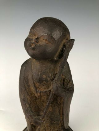 D754 Japanese Bronze Sculpture Tomozawa Masahiko Jizo Katsu Overcome Buddhism
