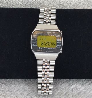 Vintage Seiko Lc Digital 1st World Timer Watch M158 - 5000 Great