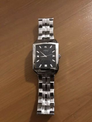 Rare Vintage Guess Stainlesss Steel Watch U10516g1 Black Dial Square Rectangle
