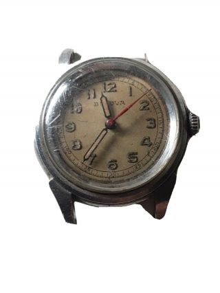 Rare Vintage Ww2 Bulova Swiss Trench Watch Missing Band.  Running