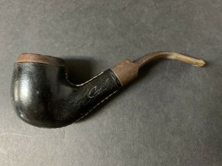 Vintage Bent Leather Covered Smoking Tobacco Pipe Italy 160 Caravelle Deluxe