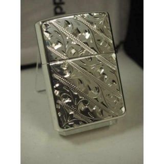 Zippo Oil Lighter Sterling Silver Arabesque Double Sided Hand Carved Limited 3