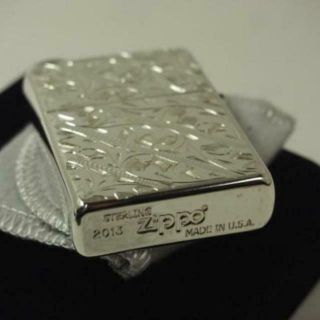 Zippo Oil Lighter Sterling Silver Arabesque Double Sided Hand Carved Limited 4