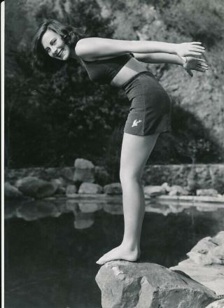 Michele Morgan Swimsuit Candid Vintage 1942 Rko Cheesecake Photo French