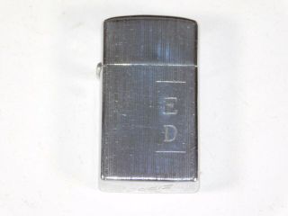 Vintage 1959 Zippo Slim 6 Dot Flat Bottom Cigarette Joint Lighter Ed Name Retro