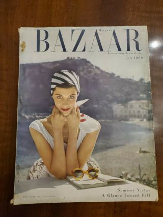 Harpers Bazaar Vintage 1950 July Like Vogue 1950s Post War Fashions