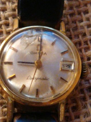 Vtg Ladies Omega Ladymatic Automatic Date Watch Wristwatch 24 Jewels