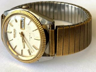 Vintage Men ' s Watch Seiko Automatic 6309 8029 Day Date 17j Runs 2