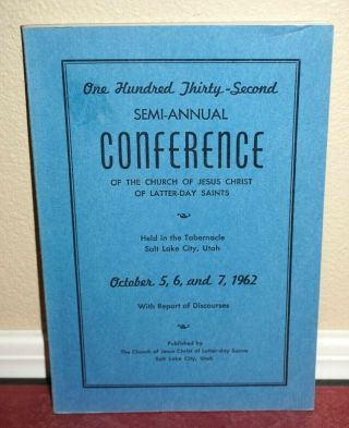 General Conference Report Lds Mormon Church October 1962 Vintage Rare Pb