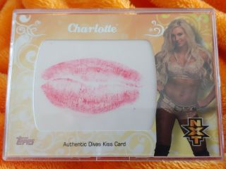 2016 Topps Wwe Divas Kiss Card Charlotte Flair Rare Non Auto First Nxt Rc 82/99