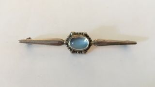 Antique Art Deco Sterling Georg Jensen Pin With Moonstone