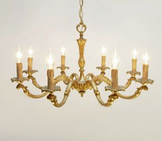 Stunning Antique French Gilt Bronze Chandelier 8 Light Ceiling Lamp