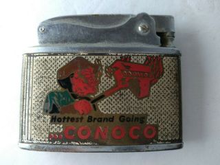 Vintage Conoco Gas Oil Lighter Advertising Enicar Made In Japan