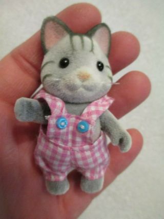 Calico Critters Sylvanian Families Fisher Grey Cat Family Brother Baby