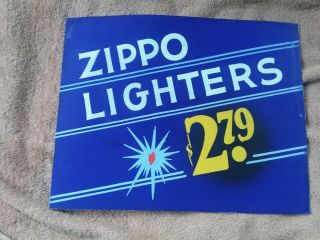 Vintage Rare 1960s Zippo Lighter Store Advertising Handpainted Sign 14 " X 11 "