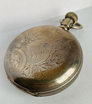 Illinois Private Label Mandelberg Omaha Antique Pocket Watch Silver Hunting Wow