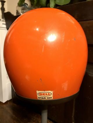 Vintage BELL Star 120 Orange Motorcycle Safety Helmet,  Extra Face Shield 3