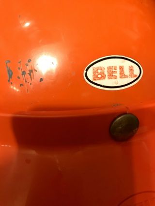 Vintage BELL Star 120 Orange Motorcycle Safety Helmet,  Extra Face Shield 4