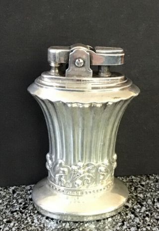 Vintage Silverplate Ronson " Newport " Table Lighter