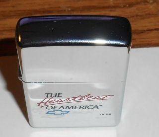 1999 Zippo Chevrolet Heartbeat Of America Full Size Advertising Lighter/new