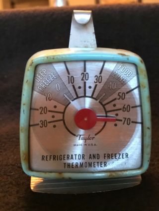 Vintage Taylor Refrigerator & Freezer Thermometer Green