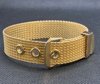 Avon Vintage Mesh Belt Bracelet Gold Tone Adjustable