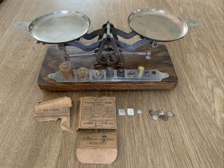 Vintage Burke And James Photographic Scale With Weights
