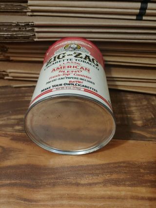 VINTAGE Classic Zig - Zag Light Cigarette Tobacco Can Tin Collectible Red & White 3