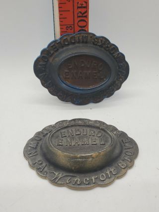 Antique Enduro Enamel Stove Advertising Pin Dish Ashtray Traylot