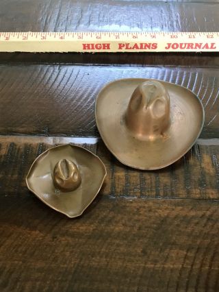 Vintage Hand Made Copper Western Cowboy Hats Jewelry Or Ashtray (2)