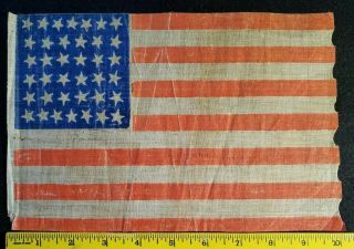 Antique 38 Star American Flag 1877 - 1889
