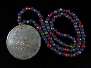 Antique Trade Beads - Bronze Peace Medal 3