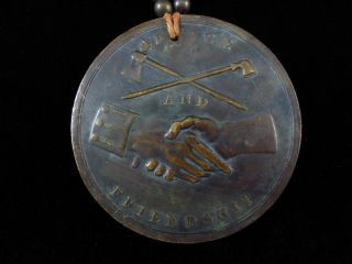 Antique Trade Beads - Bronze Peace Medal 5