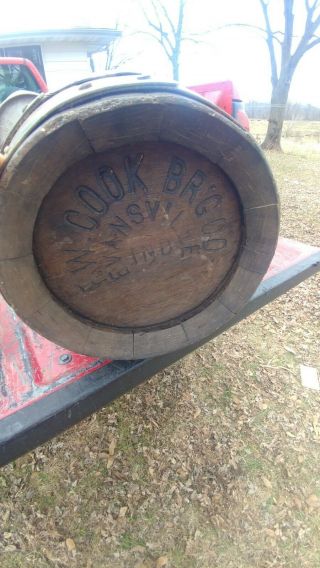 Old Antique F W Cook Brewing Co Evansville,  Ind Indiana Heavy Wooden Beer Keg