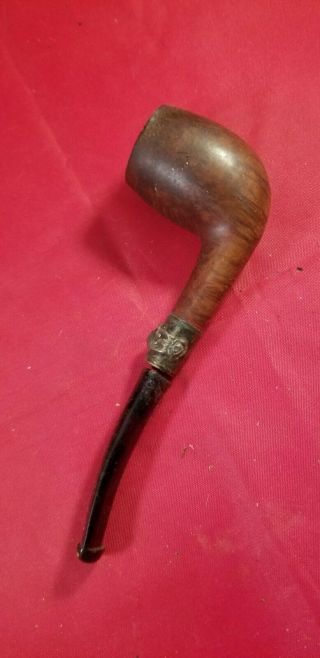 Vintage C.  K.  French Briar Smoking Pipe With Case Sterling Silver Band.  (PARTS) 2